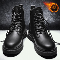 枫述马丁靴男高帮2021春季新款男鞋英伦风韩版工装靴潮流百搭休闲皮鞋