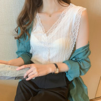枫述吊带背心女2021新款设计感小众蕾丝V领西装内搭打底法式上衣ins潮