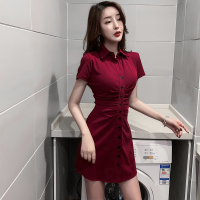 枫述POLO气质连衣裙女神范夏季2021新款修身收腰显瘦紧身性感包臀裙子