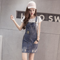 枫述港味2021春夏减龄牛仔背带裙女夏季新款吊带修身显瘦小个子连衣裙