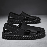 枫述男鞋2021夏季新款青年开车平底休闲包头凉鞋男防臭防滑软底沙滩鞋