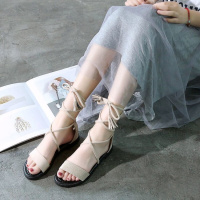 枫述2021夏季新款女童交叉绑带蝴蝶结10小公主12岁13岁中大童平底凉鞋