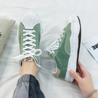 枫述2021新款开口笑帆布鞋男复古休闲鞋百搭厚底透气潮