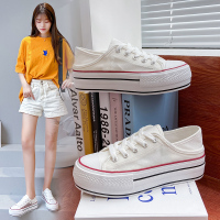 枫述ins网面两穿帆布鞋女2021新款镂空透气学生厚底增高女网鞋板鞋女