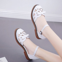 枫述女童包头凉鞋夏季2021新款时尚缕空透气凉鞋女学生平底大童罗马鞋