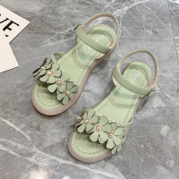 枫述女童凉鞋2021夏季新款女孩软底罗马时尚公主凉鞋中大童学生沙滩鞋