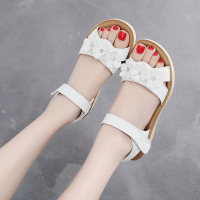 枫述夏中大童简约百搭凉鞋平跟女鞋防滑中学生粉色女童平底女孩凉鞋女