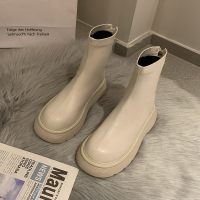 枫述厚底小短靴女ins潮2021年秋季新款百搭韩版显瘦小个子增高瘦瘦靴