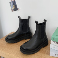 枫述英伦风烟筒靴切尔西马丁靴女2021春季新款网红短靴厚底百搭机车靴