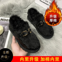 枫述面包鞋女冬季加绒一脚蹬雪地鞋外穿毛毛鞋2021年新款豆豆鞋