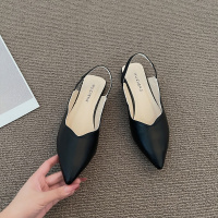 枫述尖头单鞋子女2022年春夏新款网红仙女风ins潮流包头平底复古凉鞋