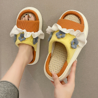 枫述仙女风拖鞋女2022年春季新款时尚百搭可爱花朵厚底一字凉拖鞋