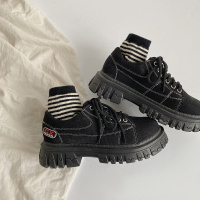 枫述英伦风小皮鞋2022年新款女春夏时尚复古学生厚底简约黑色基础单鞋