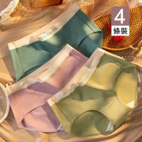 纯棉内裤女士全棉抗菌裆透气日系性感中腰少女学生无痕三角短裤头