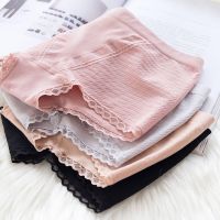 新款收腹提臂抗菌莫尔代平角内裤女中腰无痕蜂巢透气学生三角裤