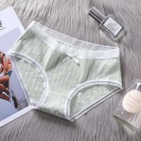 2/3/4条女士内裤女纯棉中腰抗菌性感蕾丝少女韩版学生日系三角裤