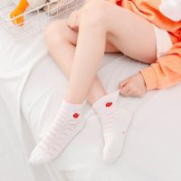 儿童袜子春夏季薄款纯棉女孩学生女童网眼短袜婴儿宝宝公主童袜