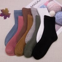 10双/5双加厚纯色棉袜子男女秋冬学生韩版中筒短袜潮流