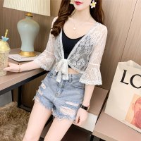 2021夏季镂空蕾丝小披肩外套配裙子开衫短款外搭罩衫防晒衣女薄款