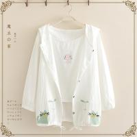 初中高中学生棉麻防晒衣女夏开衫亚麻薄款百搭宽松空调衫洋气上衣