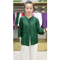 时尚妈妈薄款长袖上衣俩穿苎麻开衫夏季百搭宽松显瘦外披防晒衣潮