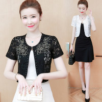 防晒衣服女夏季2021新款外搭大码小个子蕾丝开衫小披肩短款薄外套