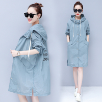 夏季中长款薄风衣外套2021新款防紫外线透气防晒衣女装休闲开衫服