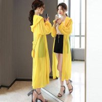 防晒衣女2021新款欧洲站透气沙滩中长款宽松大码防晒服薄款外套