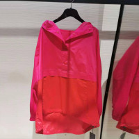 正款宽松拼接女士连帽防晒衣薄款拼色休闲短外套1333