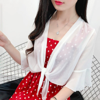 配吊带裙的小披肩夏季薄短款雪纺百搭仙女外搭防晒衣上衣罩衫外套