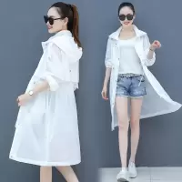 防晒衣女中长款2021夏季新款薄款白色防晒服流行仙女长款风衣外套