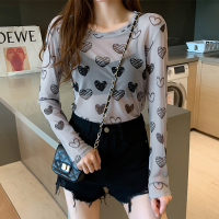 冰丝长袖防晒衣t恤夏季网纱打底衫女薄款内搭泫雅风同款紧身上衣