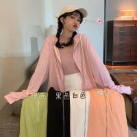 2021夏季糖果色薄款防晒上衣宽松中长款网红长袖外套女