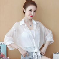 搭配吊带裙防晒别致衬衣女雪纺开衫小披肩夏装2021新款薄款短外套