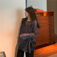 2020新款夏季韩版豹纹薄款防晒衣宽松大版罩衫网红长袖t恤女ins潮