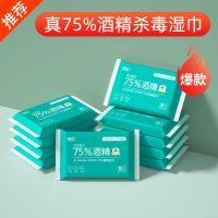 75度酒精消毒湿巾纸学生杀菌湿纸巾擦手小包10抽成人专用湿巾|酒精湿巾10小包共100抽