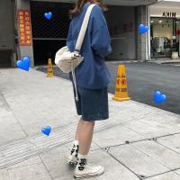 枫述胖妹妹牛仔短裤女2020年夏季新款韩版高腰五分直筒阔腿显瘦裤子潮