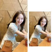 枫述表艺珍同款复古小碎花泡泡袖V领连衣裙女小个子网红甜美初恋短裙