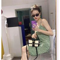 枫述钟楚曦同款2021夏季新款复古仙女森系修身显瘦碎花吊带连衣裙女