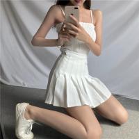 枫述春夏新款韩版黑色a字半身裙女学院风学生超火的高腰百褶裙短裙裤