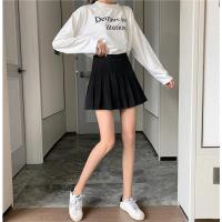 枫述秋冬学生大码百褶裙短裙女 春夏学院风高腰a字黑色半身裙超短裙子