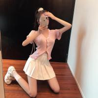 枫述春夏学生白色高腰a字百褶裙裤 韩版新款超火的小白裙半身裙短裙女