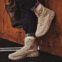 枫述夏季新款男鞋子帆布马丁靴男士高帮工装户外登山鞋男靴子春秋潮鞋