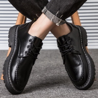 枫述皮鞋韩版休闲商务正装潮鞋增高皮靴青年厨师工装男鞋2021新款春季