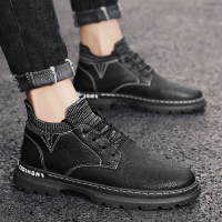枫述春季皮鞋英伦韩版青年鞋子男士休闲工作潮鞋防水防滑商务黑色男鞋