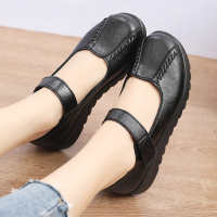 枫述春秋妈妈鞋单鞋女鞋平底软底休闲中老年工作奶奶皮鞋孕妇鞋子