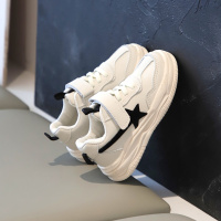 枫述女童鞋2021年春夏新款中大童儿童运动鞋皮面男女童小白老爹鞋