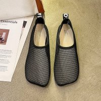 枫述夏季老北京布鞋女透气网布单鞋蕾丝镂空软底女鞋平底豆豆鞋孕妇鞋