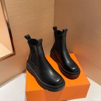 枫述炸街小短靴单靴火马丁靴女英伦风烟筒短筒厚底百搭切尔西靴子女