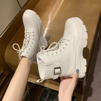 枫述马丁靴女春秋季英伦风女靴子2021年新款单靴白色厚底百搭韩版短靴